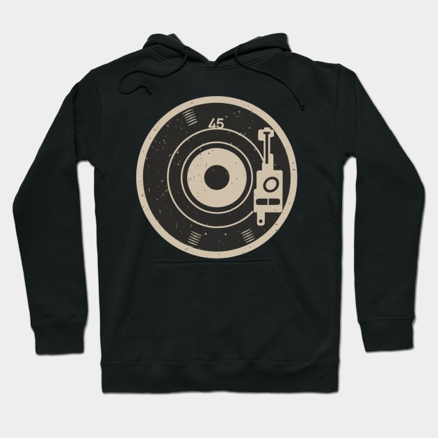 45 Record Adapter (Distressed) Hoodie by Aldrvnd